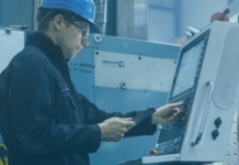 blue, worker, hardhat, machine