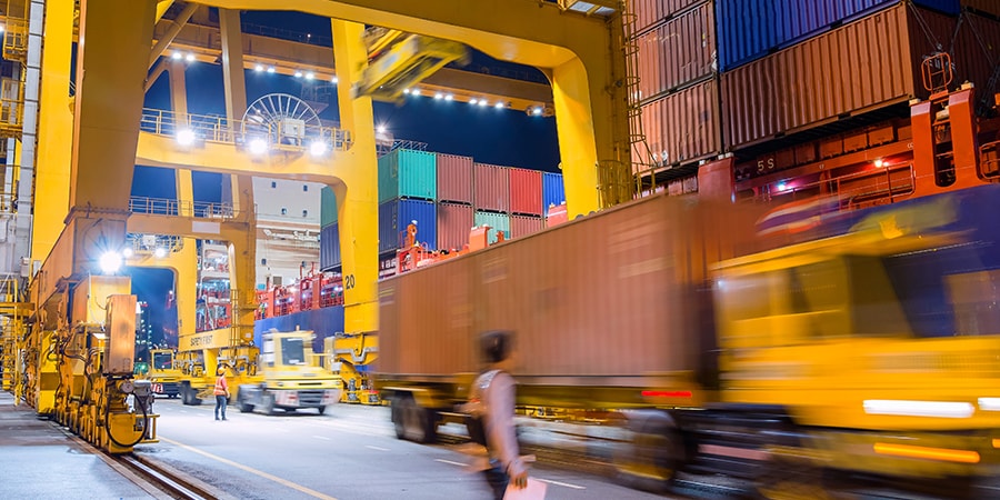 truck, supply chain, shipping dock