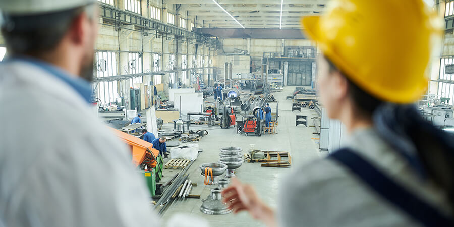 factory, innovation, hardhats