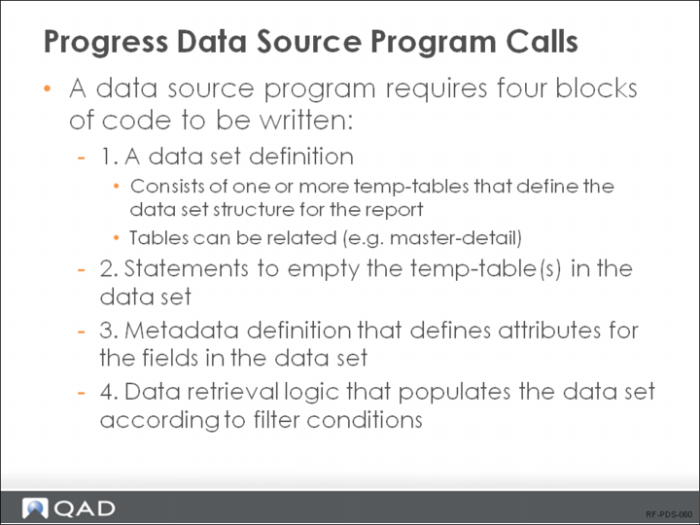 Progress Data Source Program