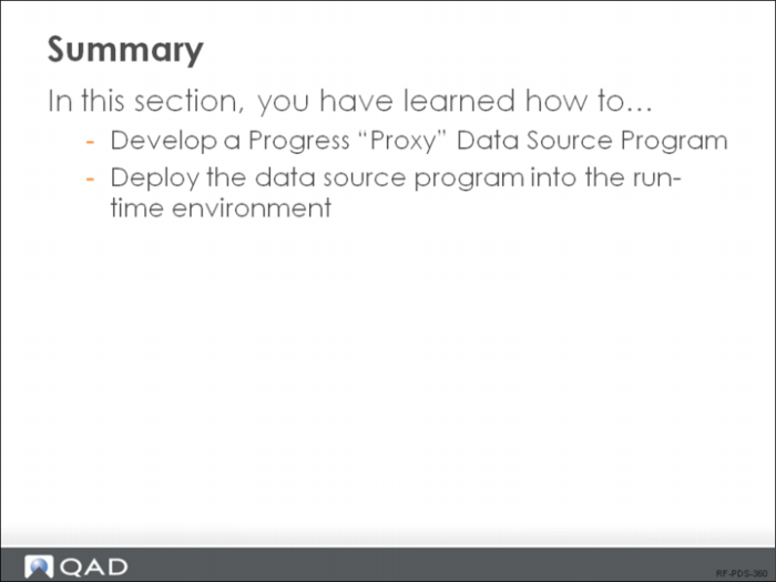 Progress Data Source Program