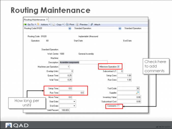 Work Center and Routing Setup and Maintenance