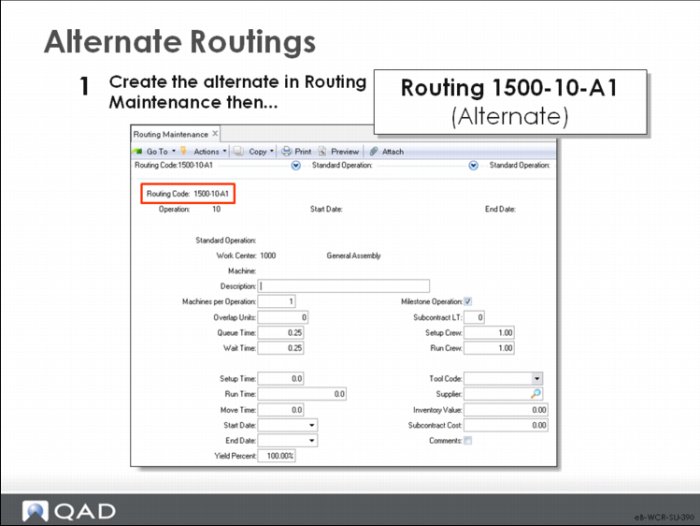 Work Center and Routing Setup and Maintenance