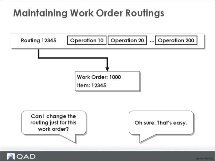 Maintaining WO Routings